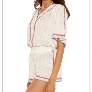 SOLUNA SWIM Leopard Burnout Romper ~ NWT